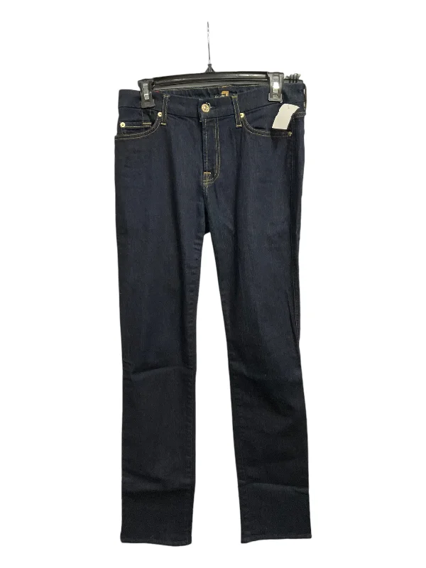 women's denim jeans for formal eventsJeans Straight By 7 For All Mankind In Blue, Size: 8