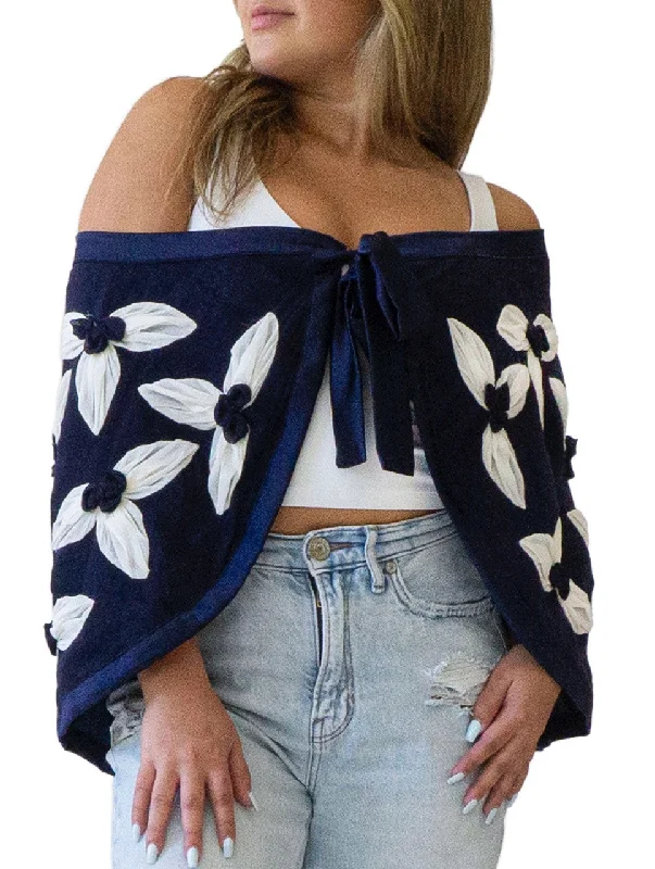 trendy women's coatsFRENCH TAFFY NAVY CAPE