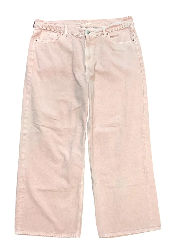 women's distressed denim jeans with holesJeans Wide Leg By Old Navy In Peach, Size: 16