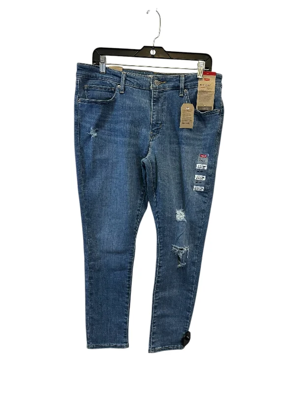 women's denim jeans with fake pocketsJeans Skinny By Levis In Blue Denim, Size: 14p