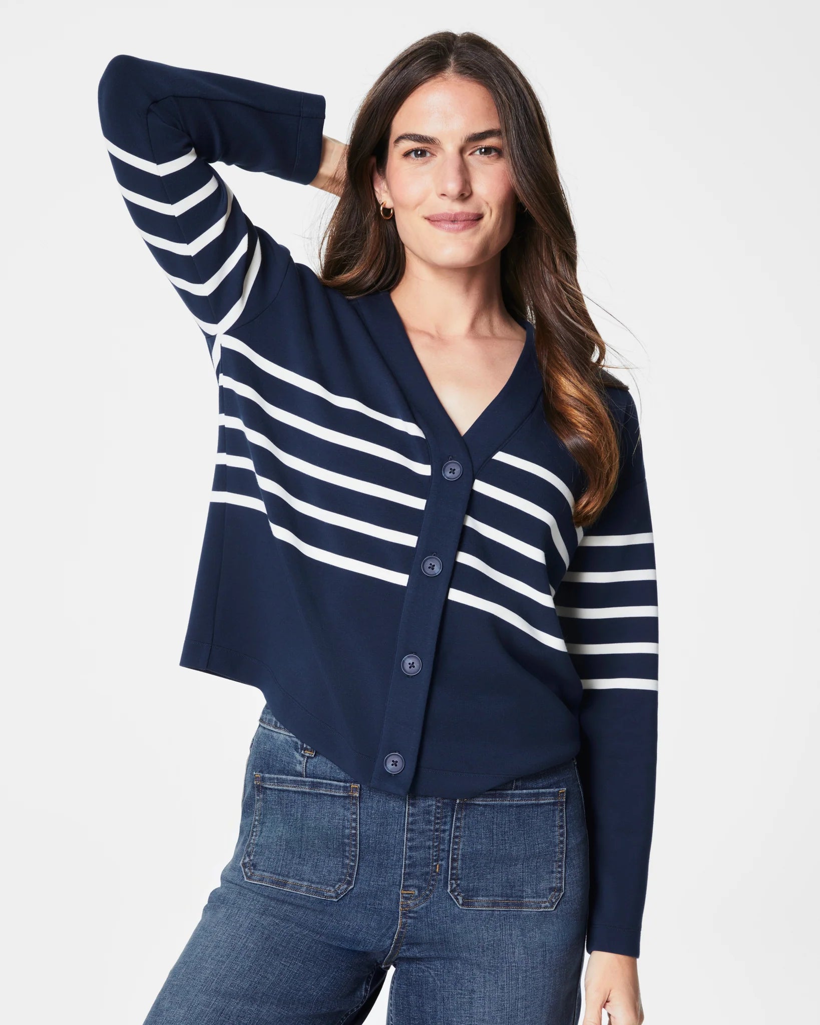 women's coats for those who seek both warmth and flairAirEssentials Stripe V-Neck Cardigan