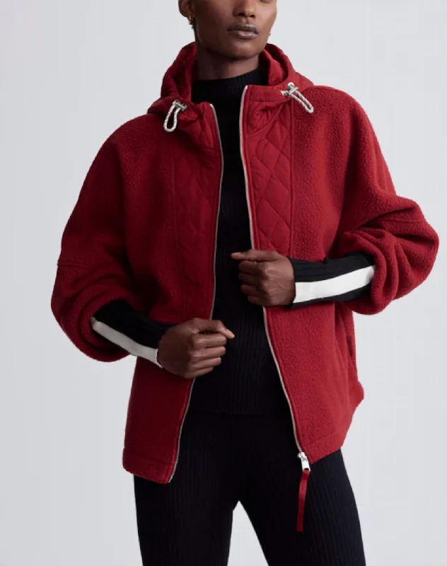 women's coats for fashion-forward individualsRichfield Quilt Fleece Combo Jacket In Red Dahlia