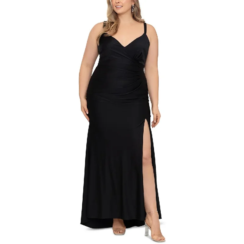 women's sustainable dressesXscape Womens Plus V-Neck Sleeveless Evening Dress