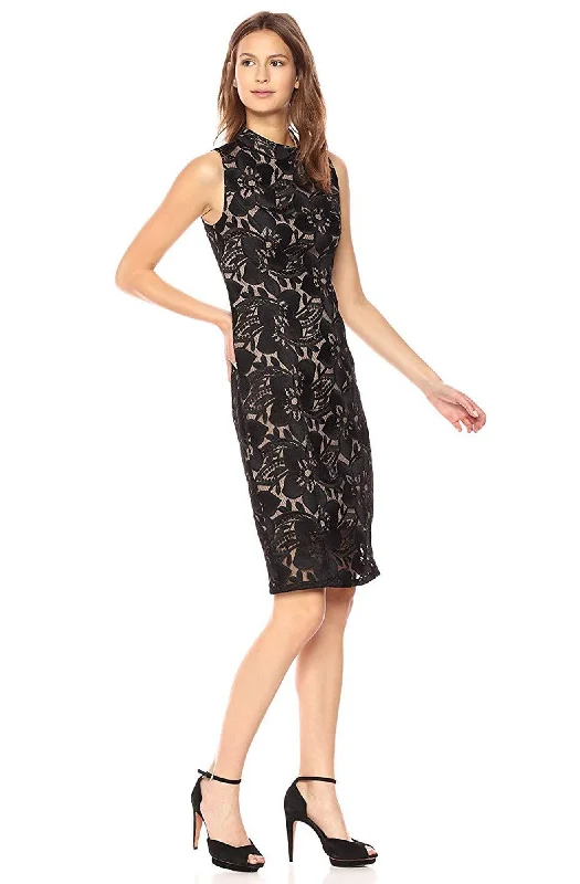 women's casual Friday dressesAdrianna Papell - High Neck Bodycon Floral Lace Dress AP1D101525SC