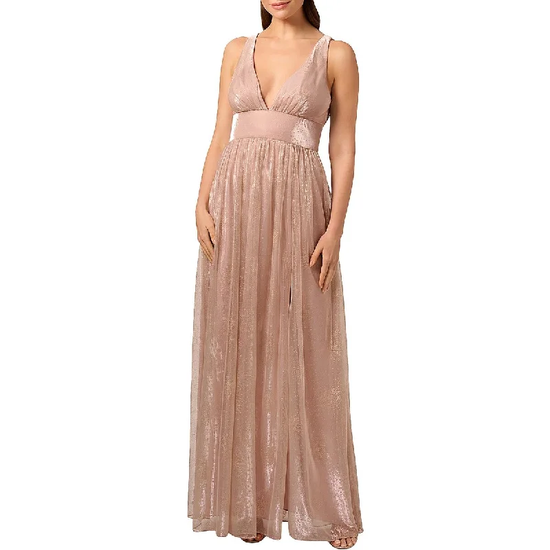 women's ethical fashion dressesLiv Foster Womens Metallic Plunging Neckline Evening Dress