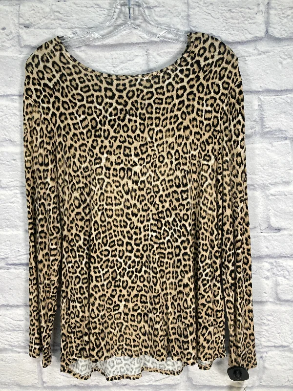 women's tops for business casual attireTop Long Sleeve By Chicos In Animal Print, Size: L