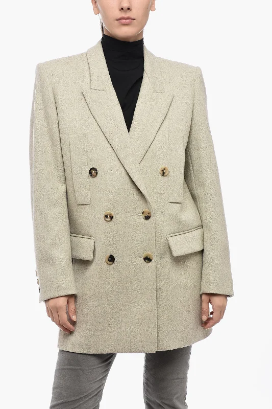 women's coats that offer both functionality and fashion-forward flairIsabel Marant Double Breasted Coat With Flap Pockets