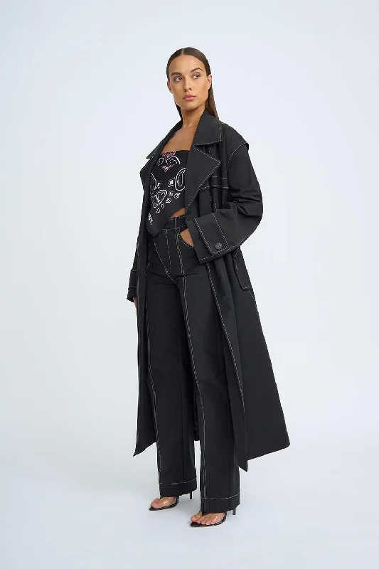 women's coats for travelThe Midnight Trench | Final Sale - Black Ivory