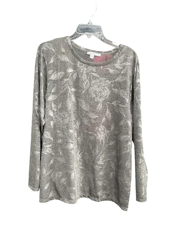 women's tops for those who want to add a pop of color to their outfitsTop Long Sleeve By Chicos In Grey, Size: Xxl