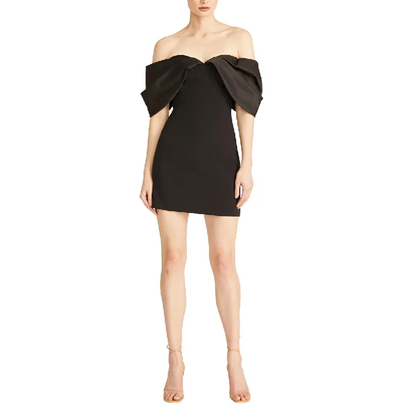 Off-The-Shoulder DressML Monique Lhuillier Womens   Sweetheart Neck Above Knee Bodycon Dress