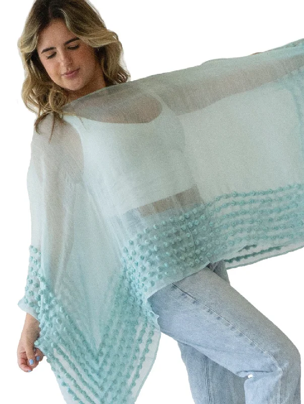 women's coats for those who appreciate timeless fashionANTOINETTE A ICE BLUE PONCHO