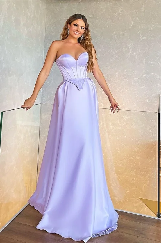 Pastel DressGlamorous Sweetheart Lilac Long Evening Dress Online  gh1956