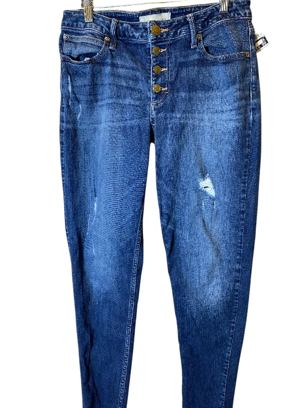 women's distressed denim jeans with holesJeans Straight By Maurices In Blue Denim, Size: 8