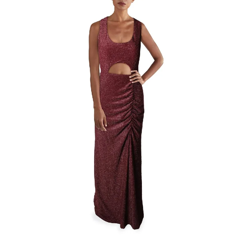 Wrap DressJump Apparel Womens Juniors Open Midriff Metallic Evening Dress