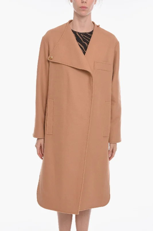 affordable women's coatsAeron Wool-blend Coat with Asymmetric Fastening and Logoed Applica