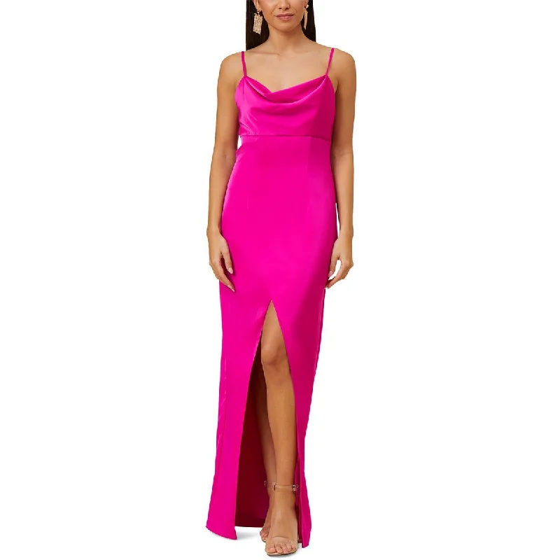 women's club dressesAidan by Aidan Mattox Womens Satin Cowl Neck Evening Dress