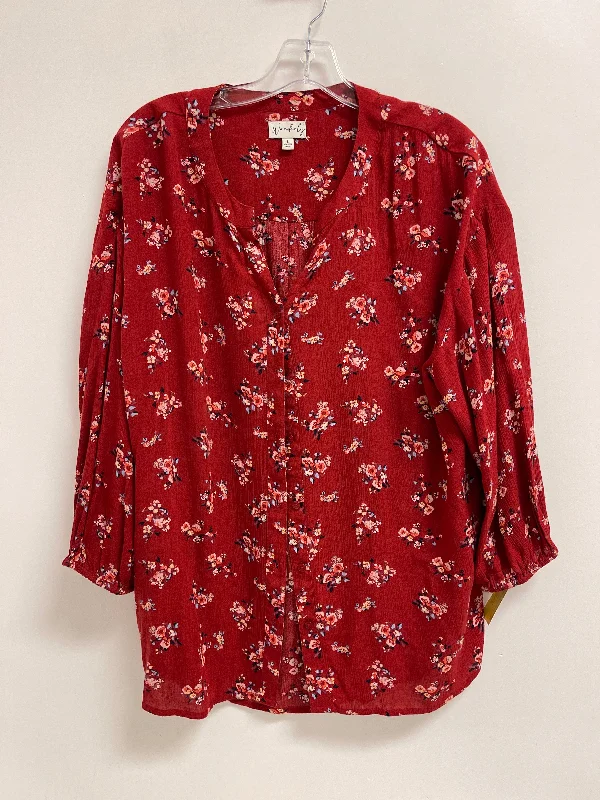 women's tops that offer a perfect blend of style, comfort, and affordabilityTop Long Sleeve By Wonderly In Red, Size: L