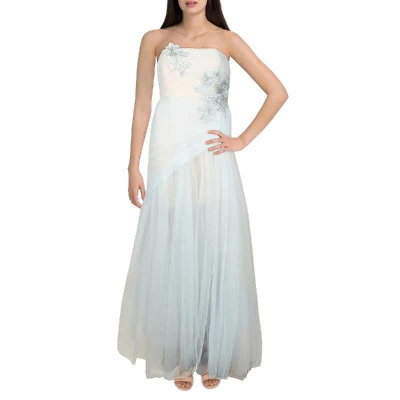 Crepe DressBCBGMAXAZRIA Womens Tulle Strapless Evening Dress