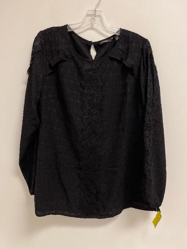 women's tops for those who want to add a pop of color to their outfitsTop Long Sleeve By Isaac Mizrahi In Black, Size: M