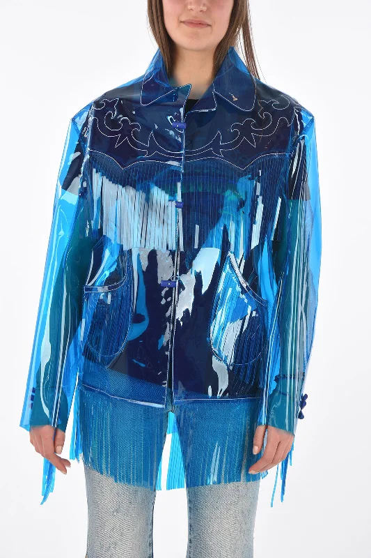 women's wool coatsMaison Margiela fringed pvc western jacket