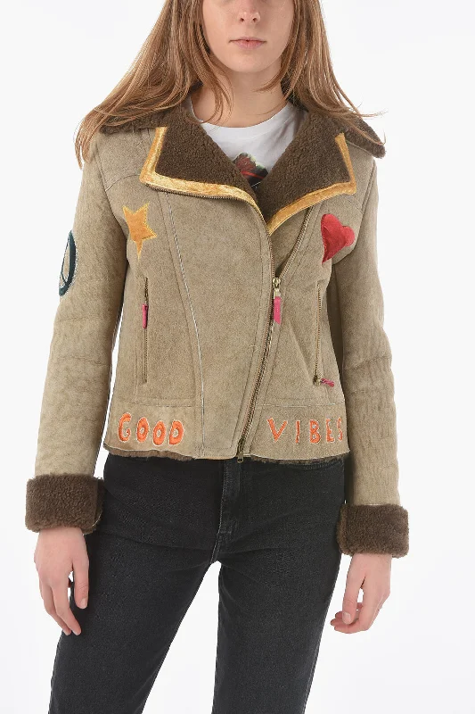 affordable women's coatsHistory Repeats Embroidered Shearling Jacket