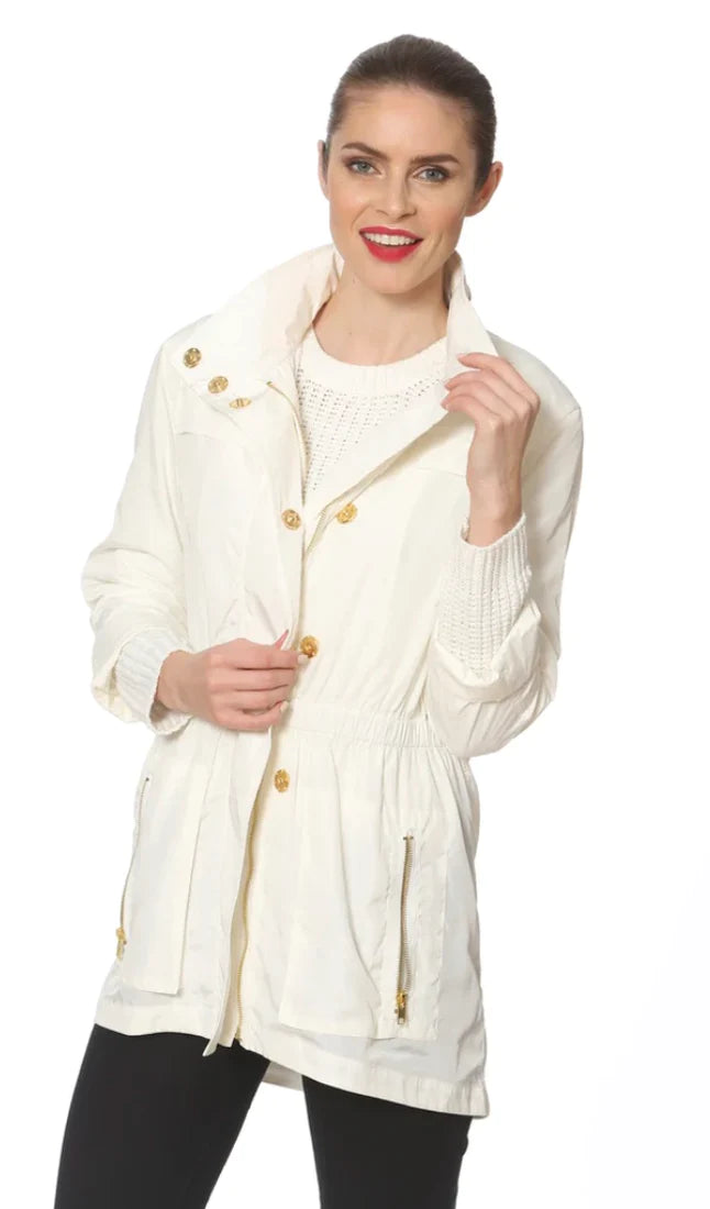 women's coats with belted waistsAnna Jacket - All White