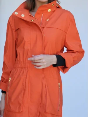 women's coats with liningAnna Jacket- Hermes Orange