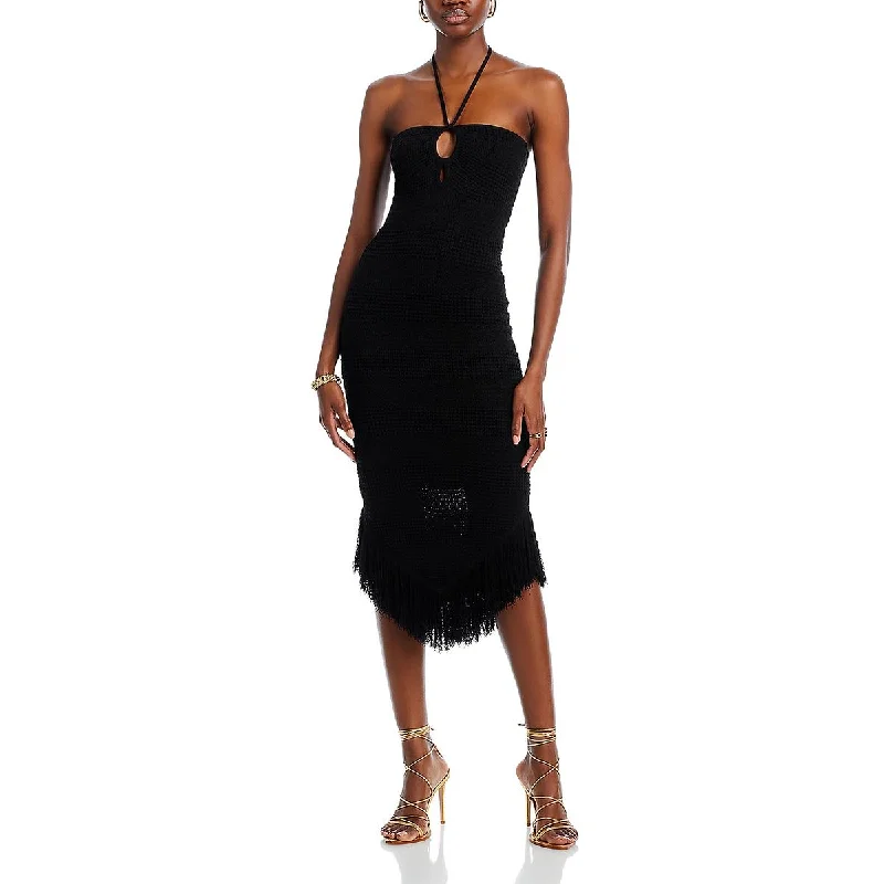 women's machine-washable dressesAqua Womens Fringe  Bodycon Dress