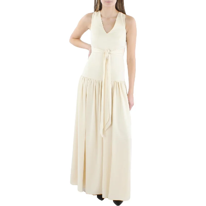 women's pear-shaped body dressesBCBGMAXAZRIA Womens Ruched Sleeveless Evening Dress