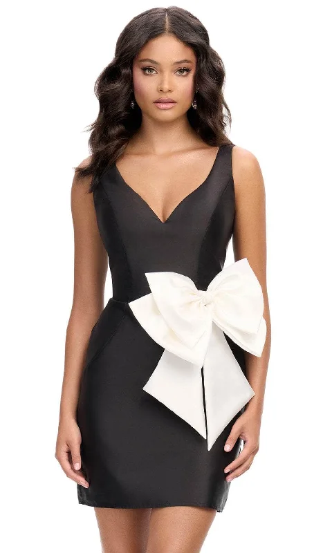 Ball Gown DressAshley Lauren 4785 - Deep V-Neck Bodycon Cocktail Dress