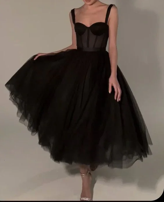 women's bow dressesTulle Prom Dresses,Black Formal Dresse Evening Dresses gh1878