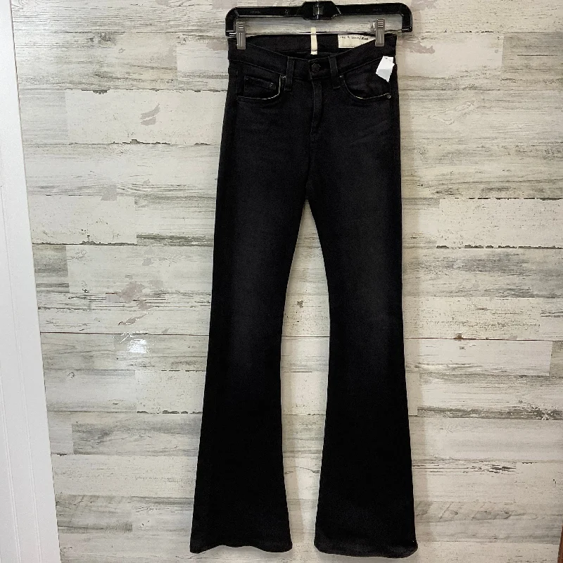 women's cropped denim jeansJeans Flared By Rag & Bones Jeans In Black Denim, Size: 2