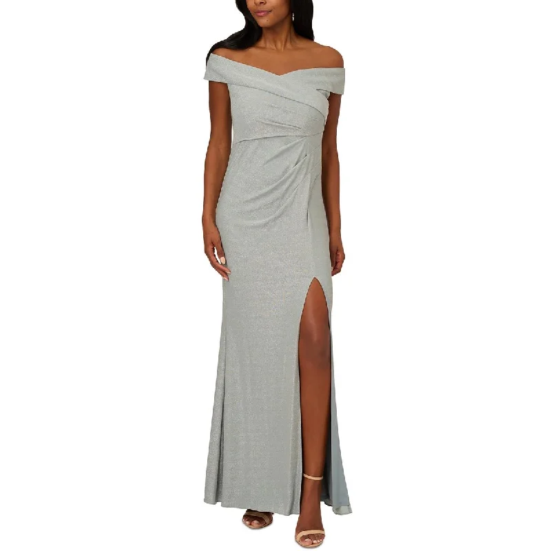 women's statement dressesAdrianna Papell Womens Knit Metallic Evening Dress