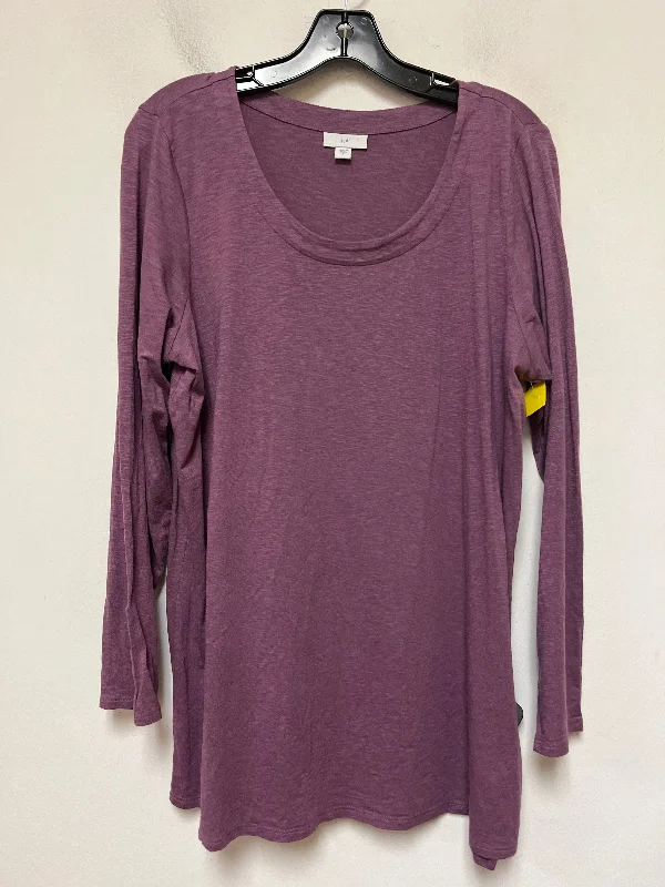 lace women's topsTop Long Sleeve Basic By J. Jill In Purple, Size: L