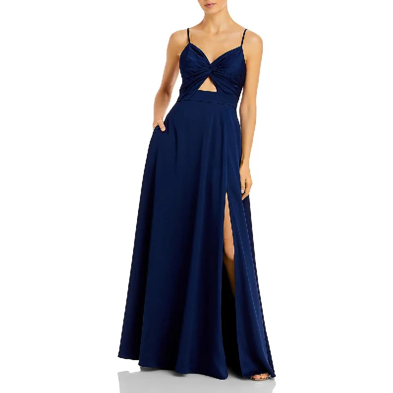 Silk DressAidan by Aidan Mattox Womens Cut-Out Long Evening Dress