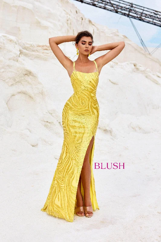 Custom DressBlush by Alexia Designs 12124 - Scoop Neck Bodycon Prom Gown