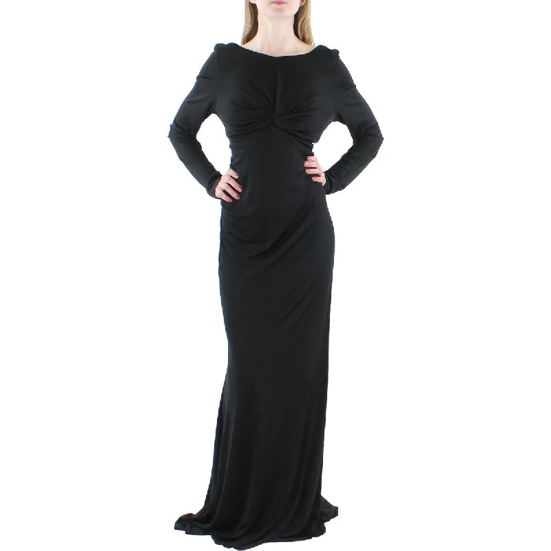 women's easy-to-wear dressesDonna Karan Womens Knit Long Sleeves Evening Dress