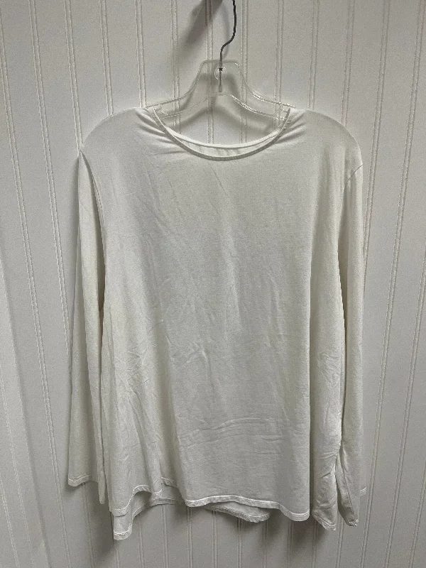 plus-size women's topsTop Long Sleeve Basic By Pure Jill In White, Size: 3x