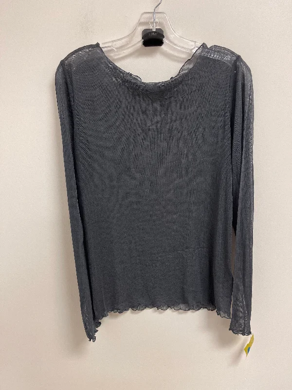 women's tops with unique designsTop Long Sleeve By Clothes Mentor In Grey, Size: L