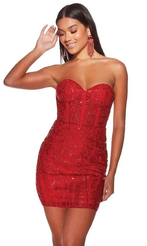 women's wrinkle-resistant dressesAlyce Paris 4814 - Sequin Lace Bodycon Cocktail Dress