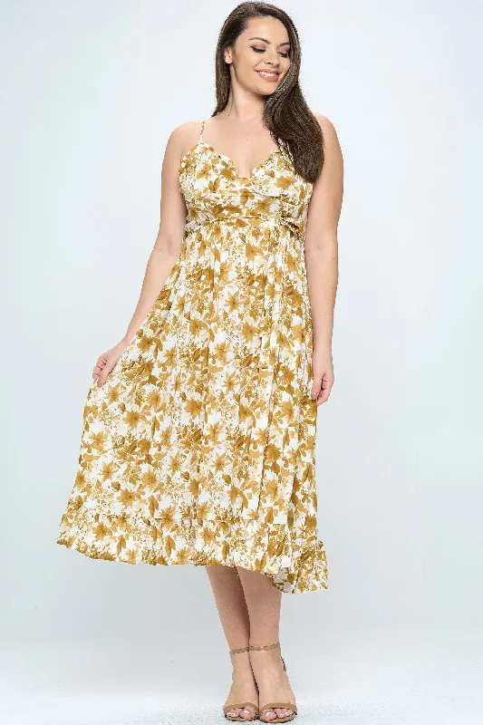 women's silk dressesPlus Size Flora Midi Dress