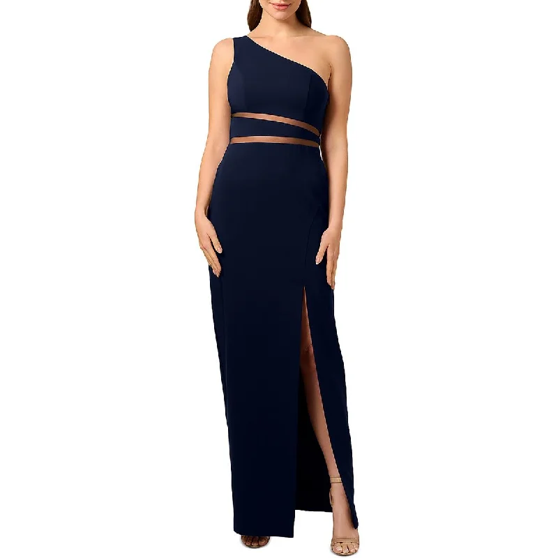 Silk DressLiv Foster Womens Crepe Side Slit Evening Dress