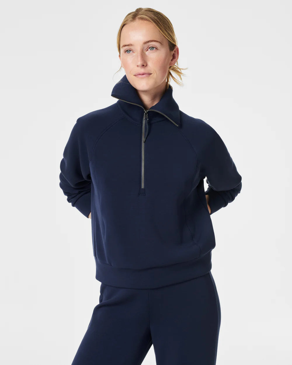 women's coats with belted waistsAirEssentials Half Zip - Timeless Navy