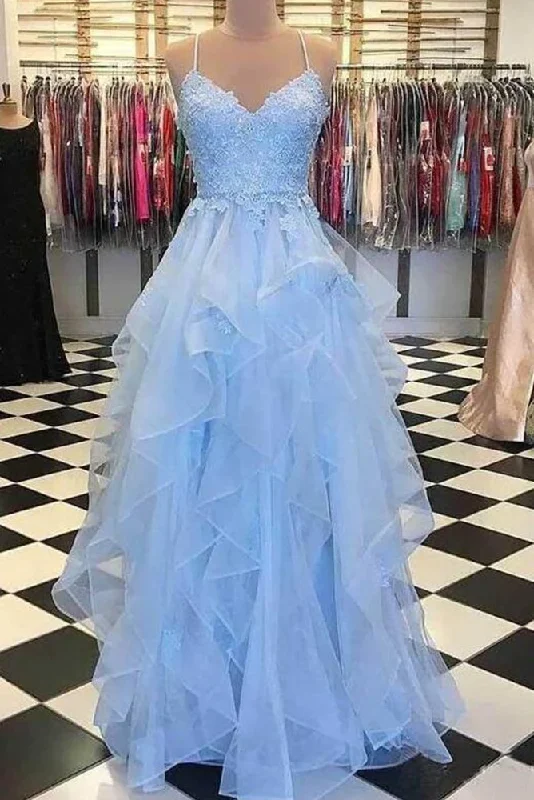 women's bridesmaid dressesV-neck Long Prom Dress With Applique, Popular Tulle Evening Dress ,Fashion Winter Formal Dress gh1155