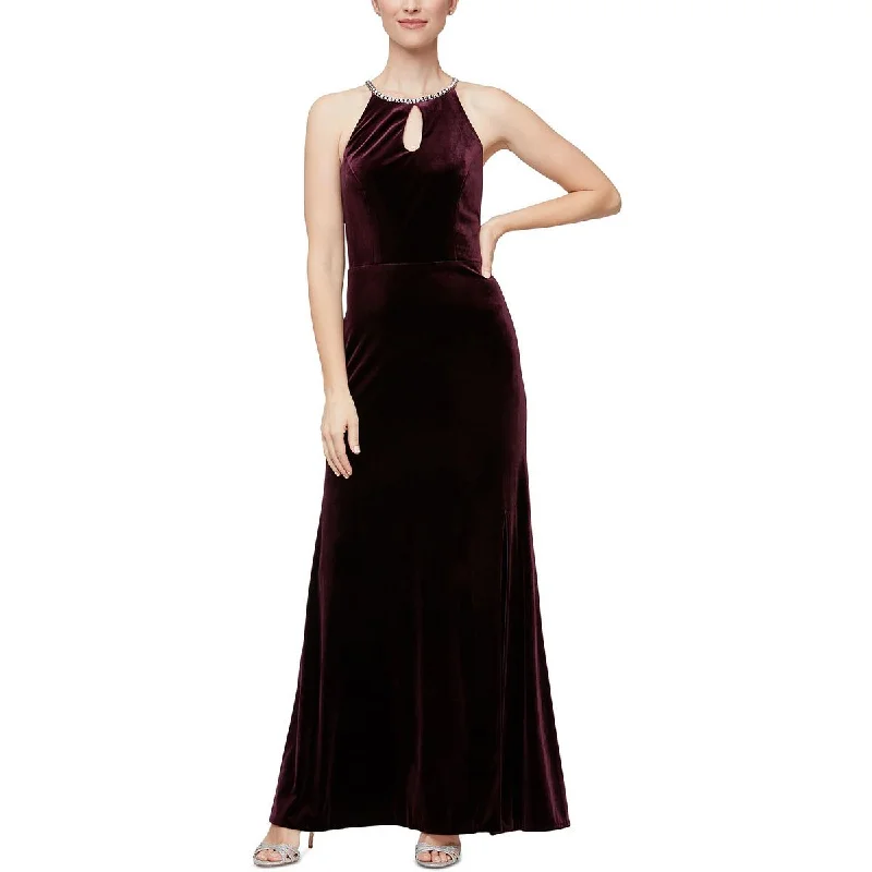 women's plus-size dressesAlex & Eve Womens Velvet Long Evening Dress