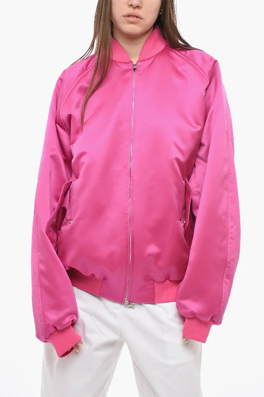 women's coats with beadwork accentsThe Andamane Satin LUPE Bomber Jacket