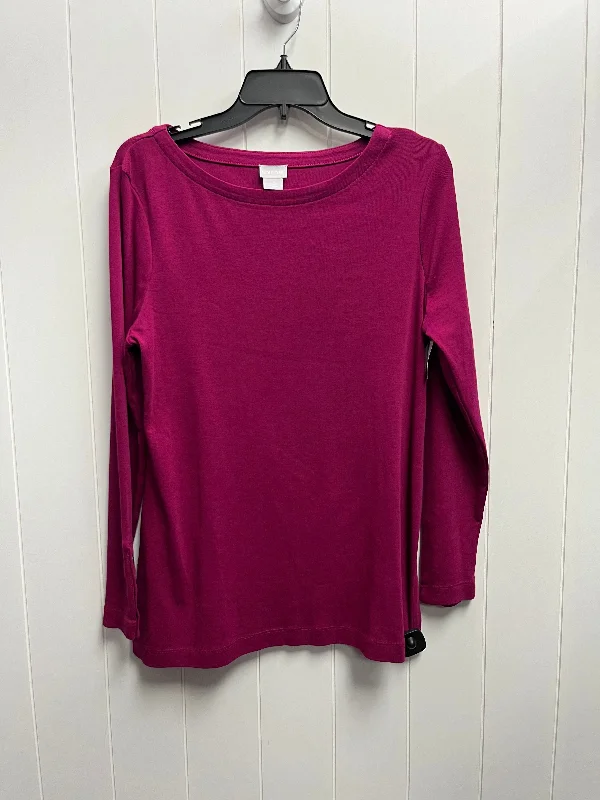 women's tops for statement-making outfitsTop Long Sleeve Basic By Chicos In Purple, Size: M