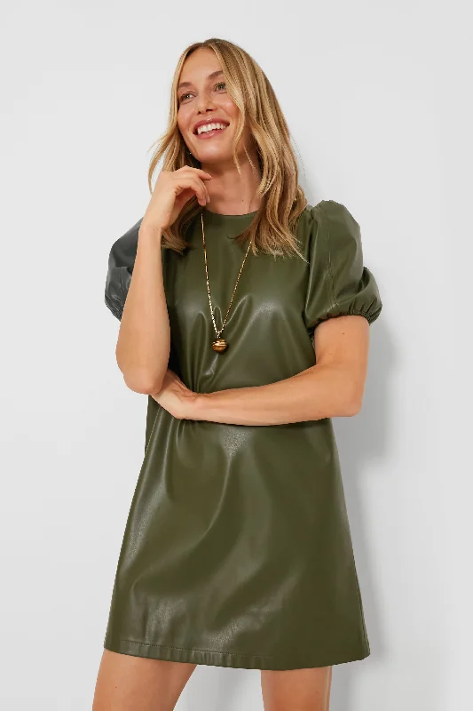 Scoop-Neck DressGreen Faux Leather McShea Mini Dress