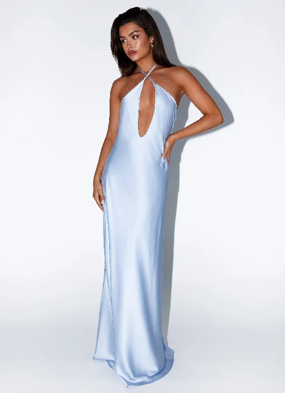 Bell-Sleeve DressNoir Symphony Maxi Dress - Ice Blue