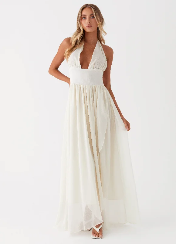 women's custom dressesSomewhere New Maxi Dress - Ivory